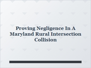 Maryland Intersection Accident Liability & Claims